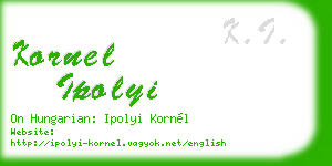 kornel ipolyi business card