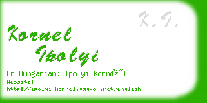 kornel ipolyi business card